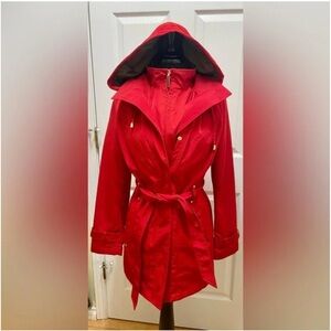 Calvin Klein Women's Vibrant Red Trench Coat
